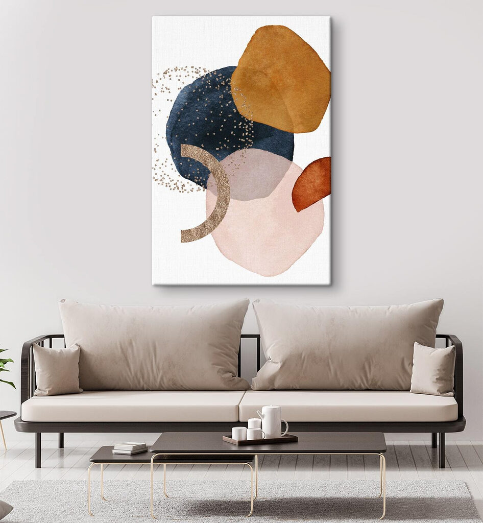 Abstract shapes and sparkling accents