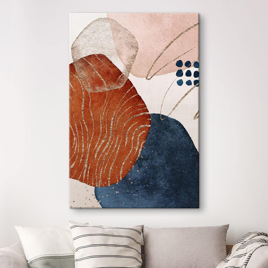 A close up of a painting