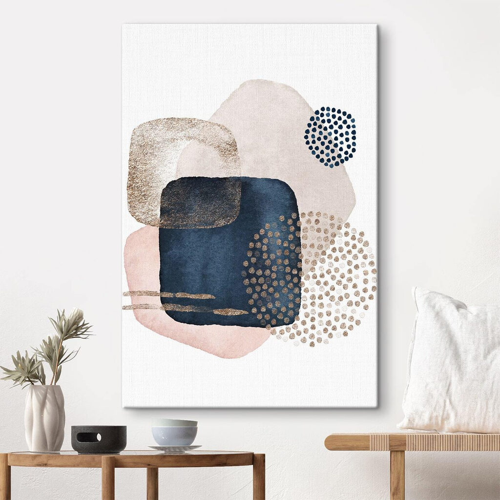 A painting of different shapes and colors