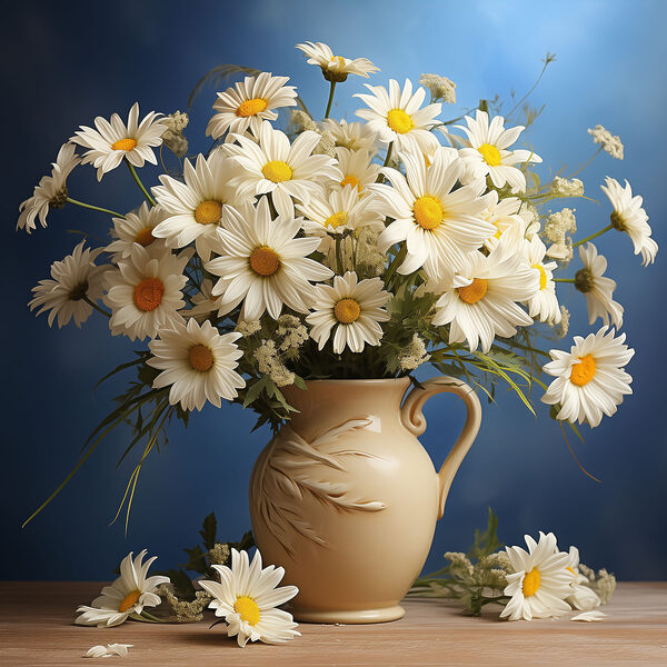 A vase of white flowers
