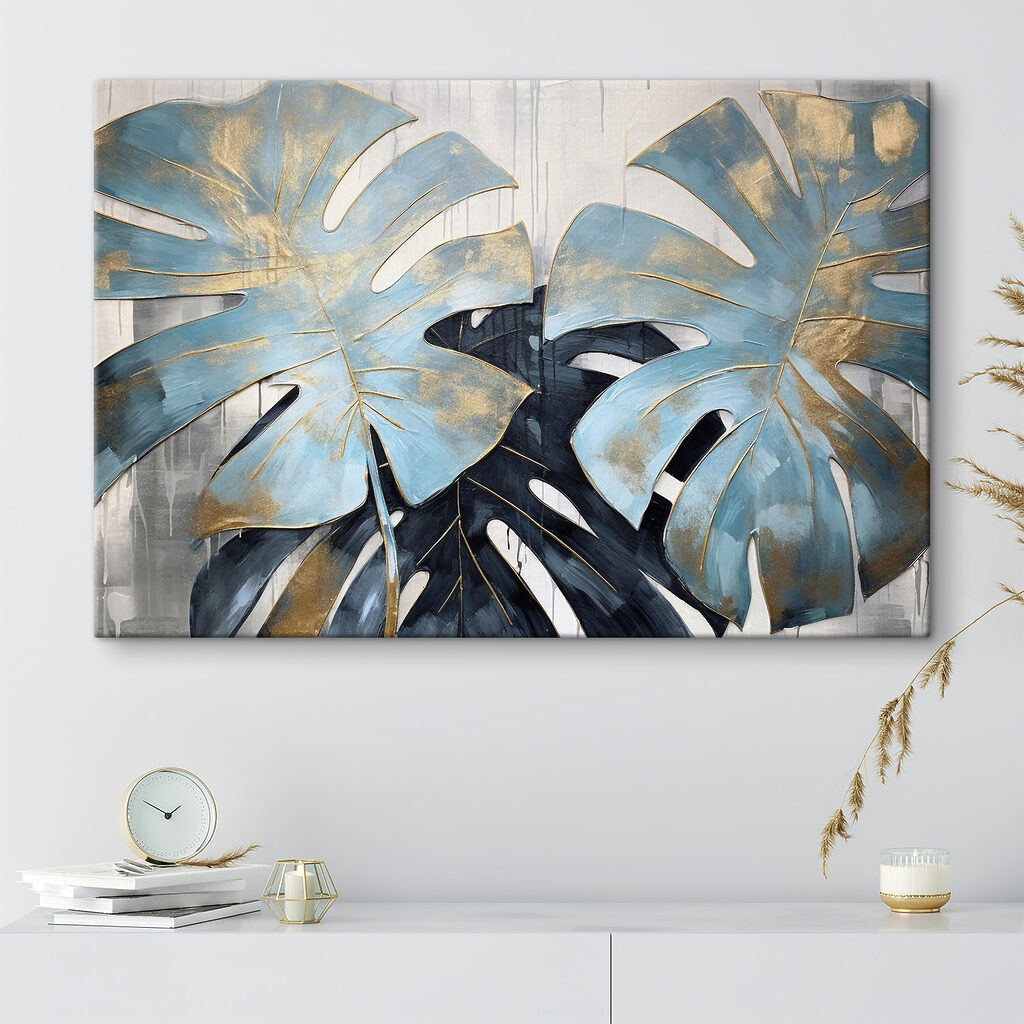 Elegant blue leaves in artistic bloom Elegant blue leaves in artistic bloom