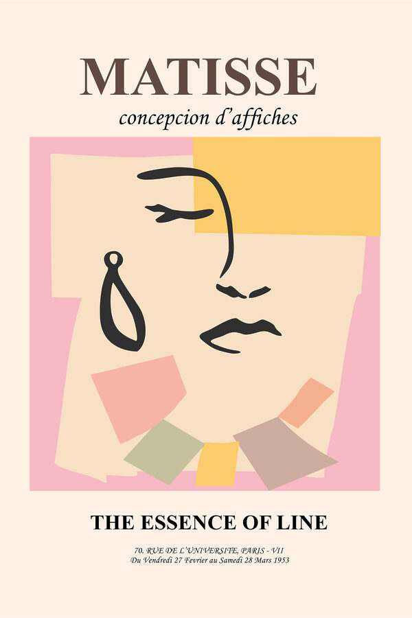 A drawing of a woman's face