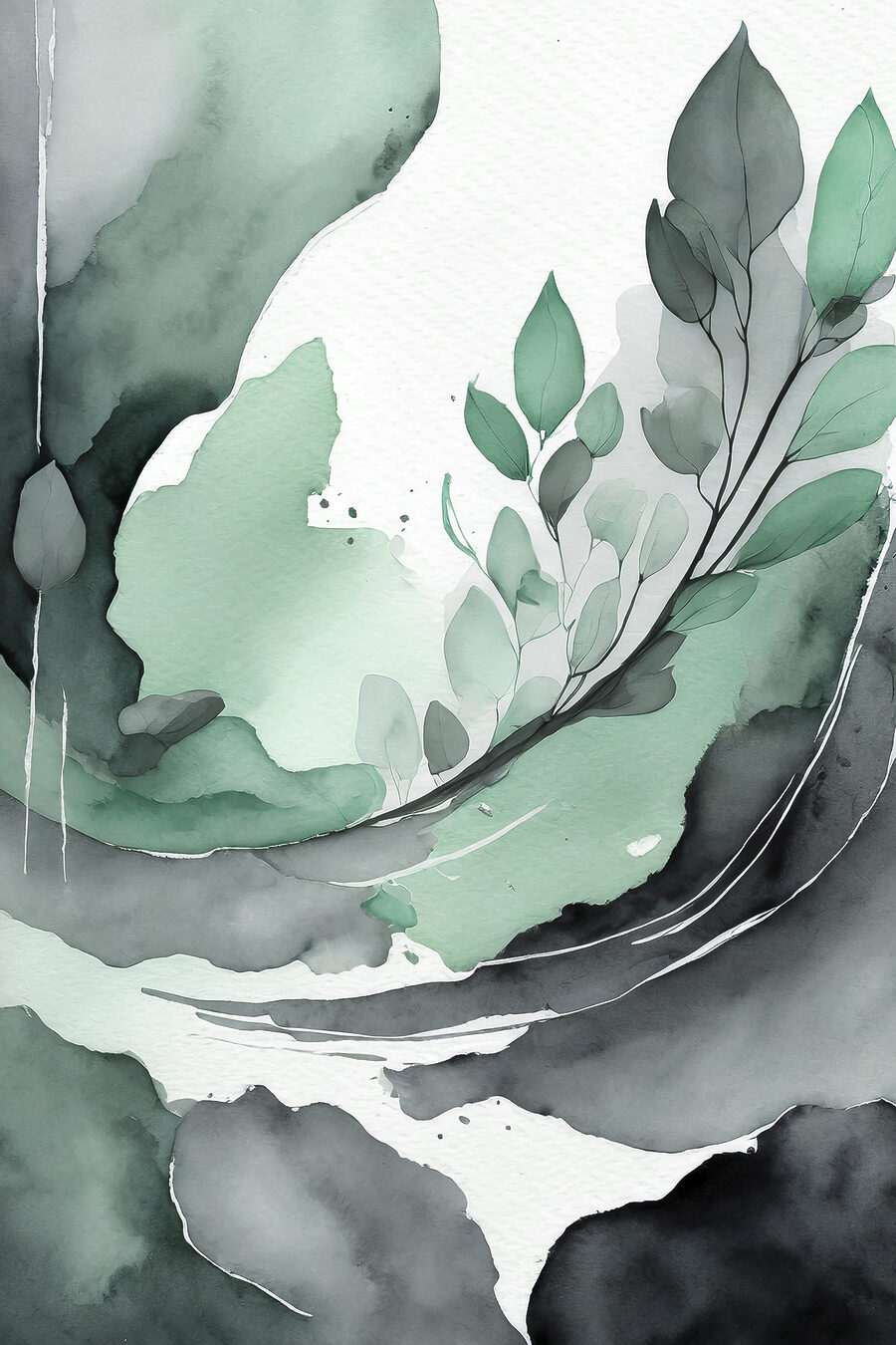 A watercolor painting of a plant A watercolor painting of a plant