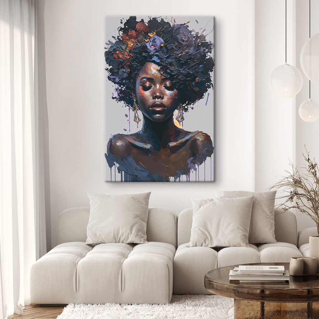 A woman with flowers in her hair