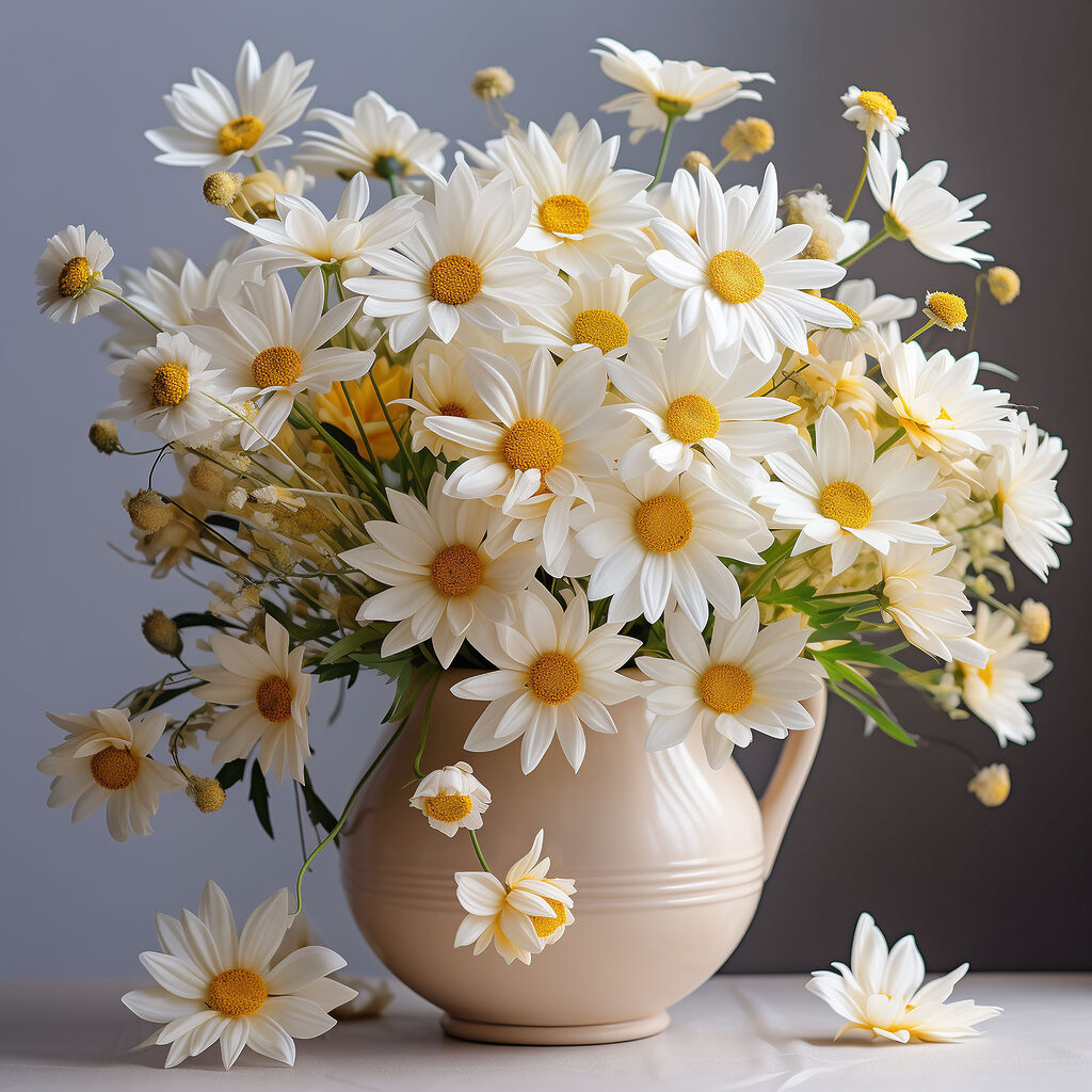 A vase of white flowers A vase of white flowers