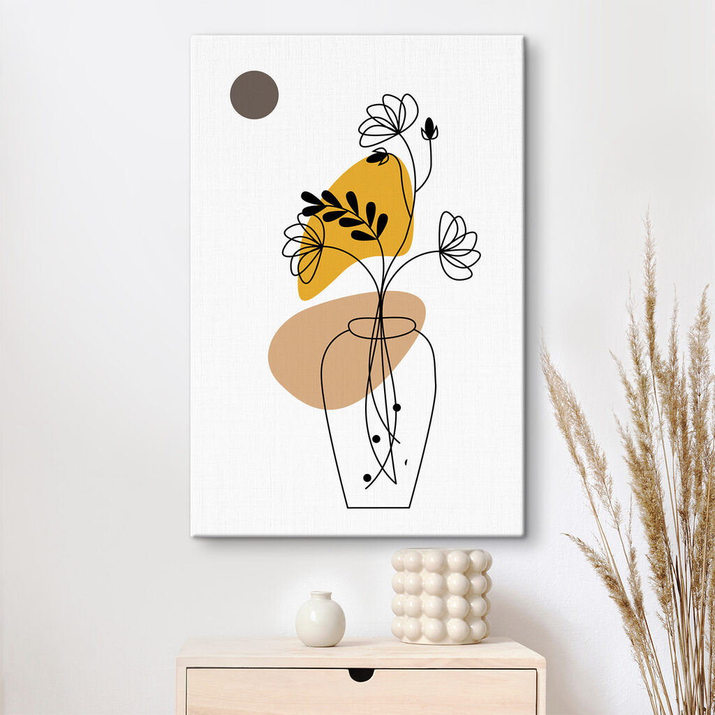 A drawing of a flower in a vase A drawing of a flower in a vase