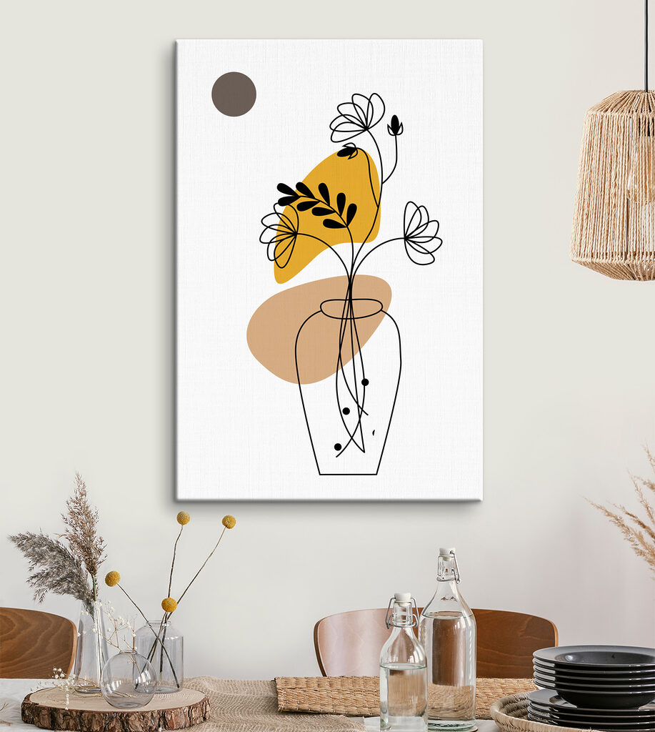 A drawing of a flower in a vase A drawing of a flower in a vase