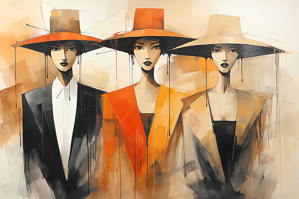 A group of women wearing hats