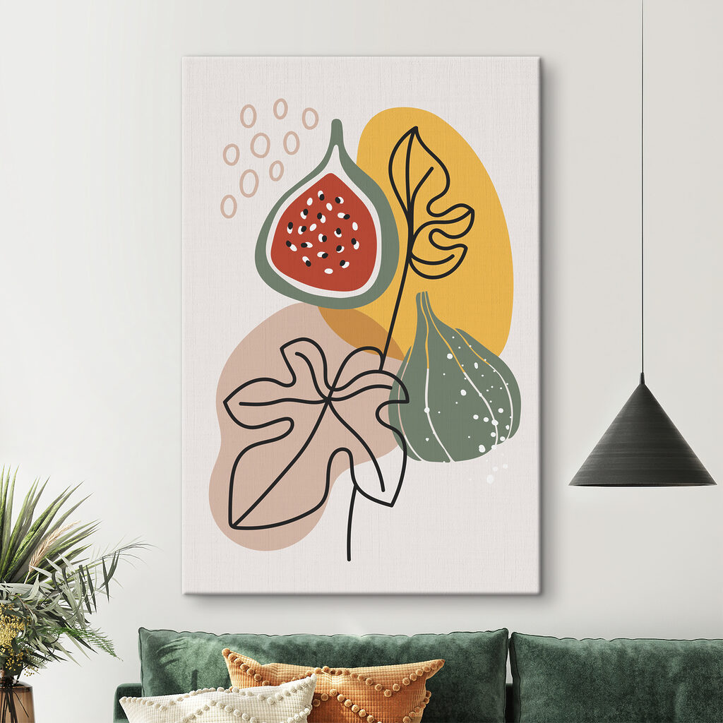 A fruit and leaves on a white background A fruit and leaves on a white background