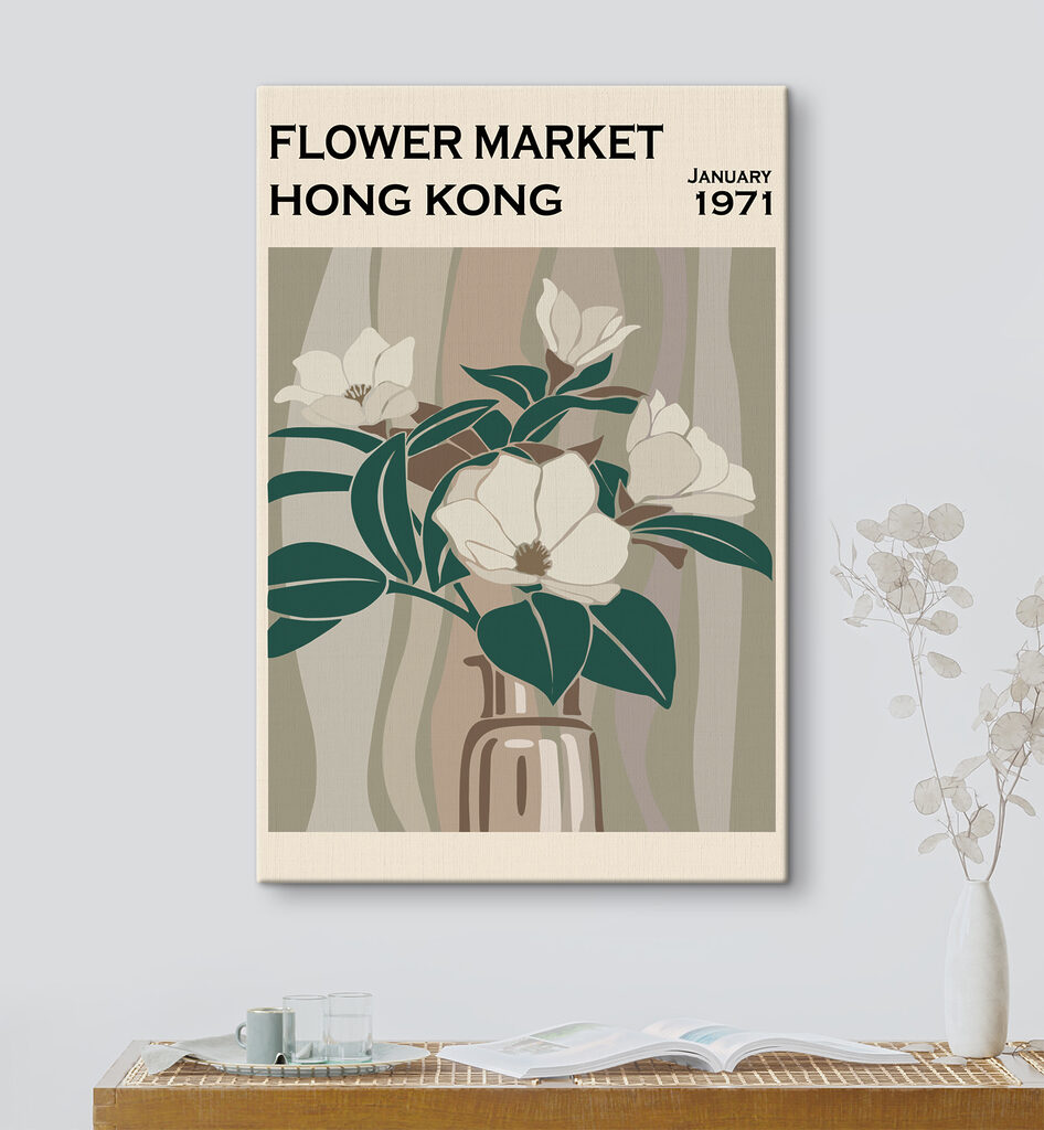 A vase with flowers and leaves