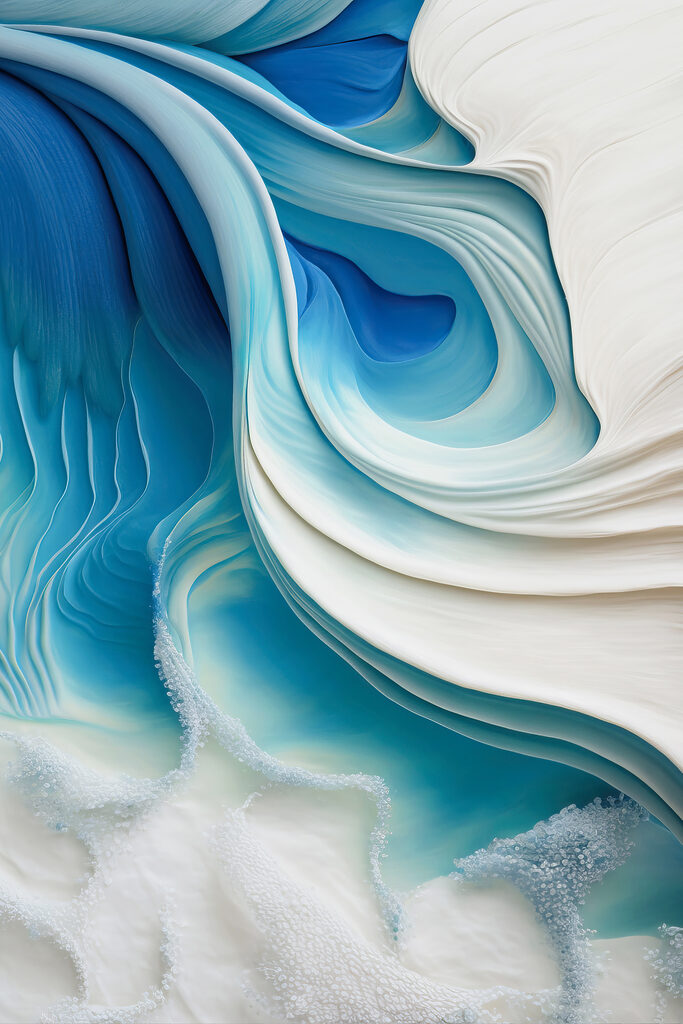 Flowing waves of serene blue hues Flowing waves of serene blue hues