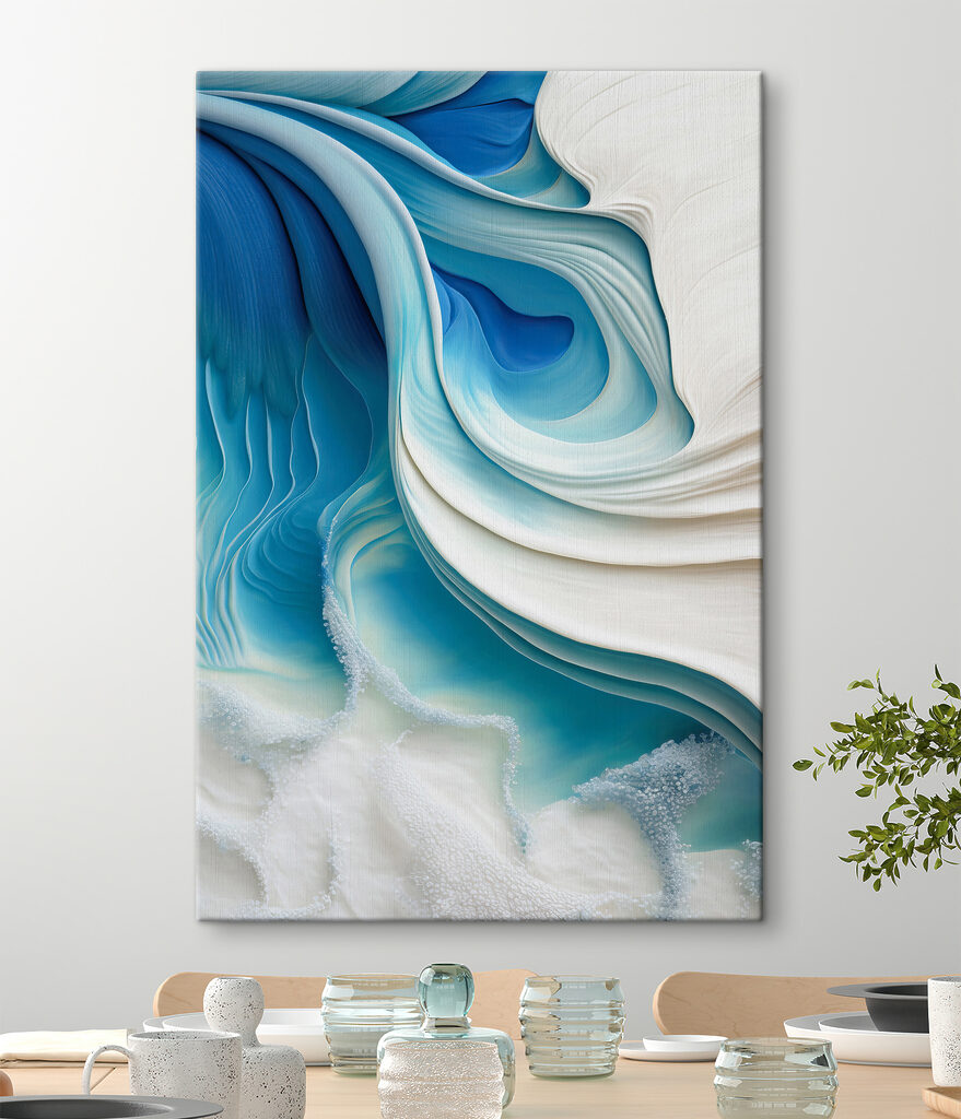 Flowing waves of serene blue hues Flowing waves of serene blue hues
