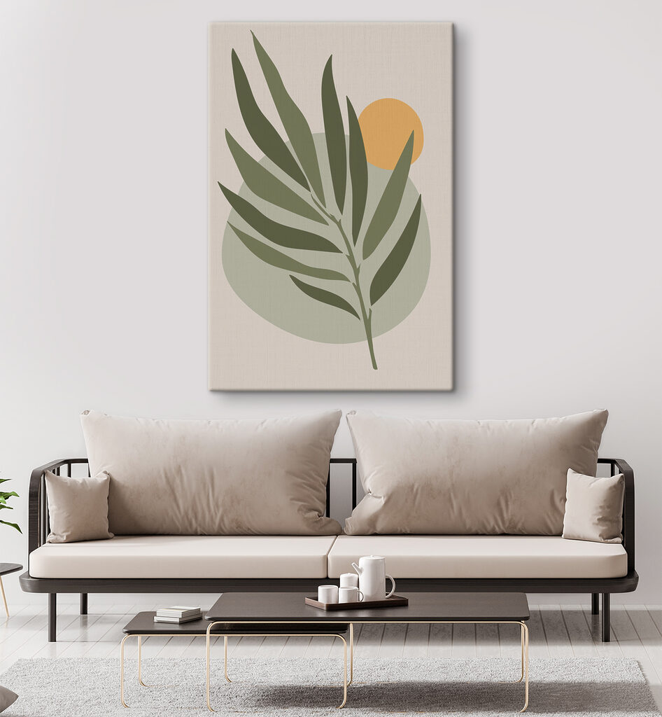 A green leaf with a yellow circle