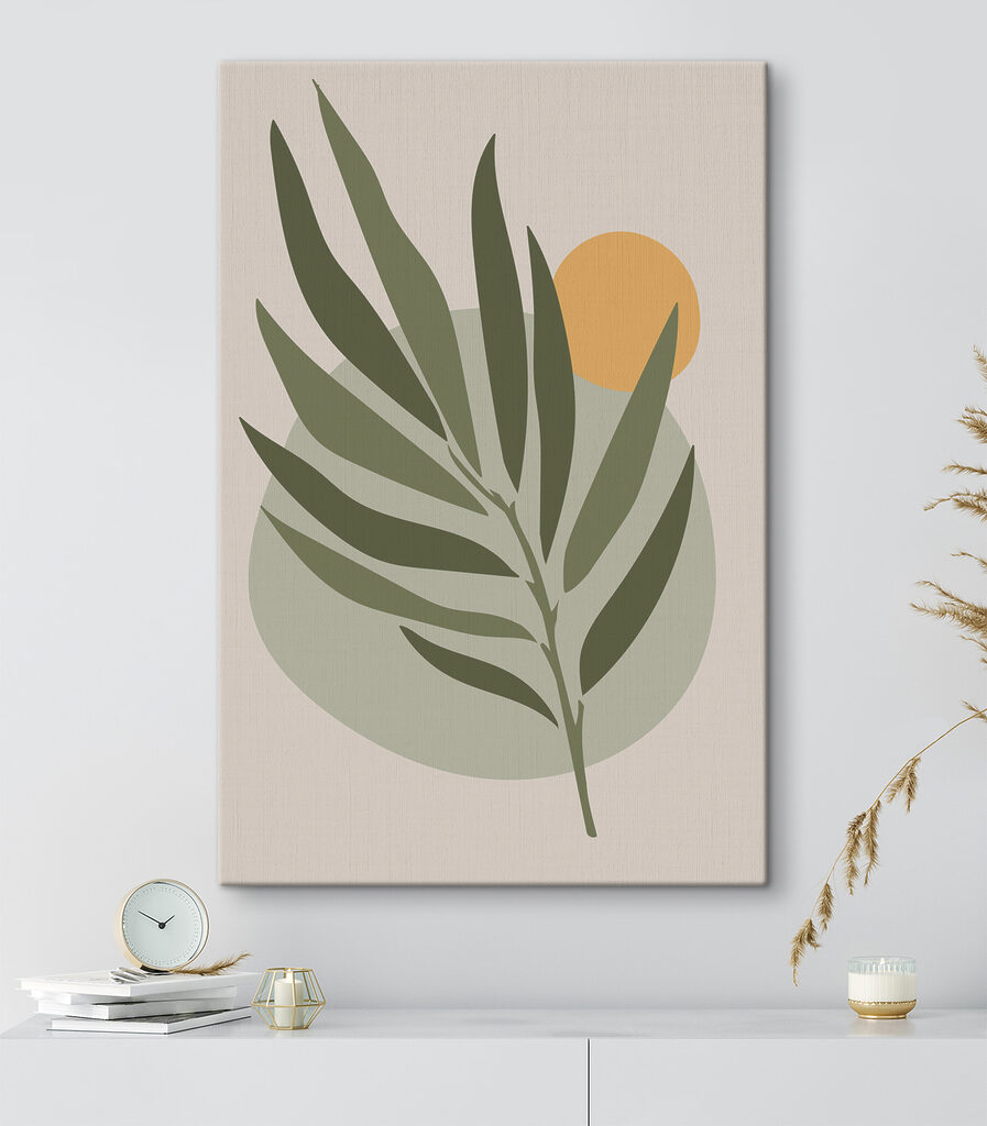 A green leaf with a yellow circle