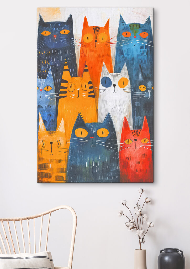 A group of cats with different colors