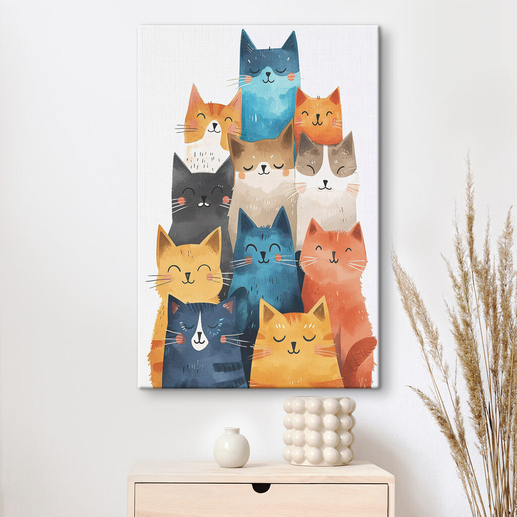 A group of cats with different colors A group of cats with different colors