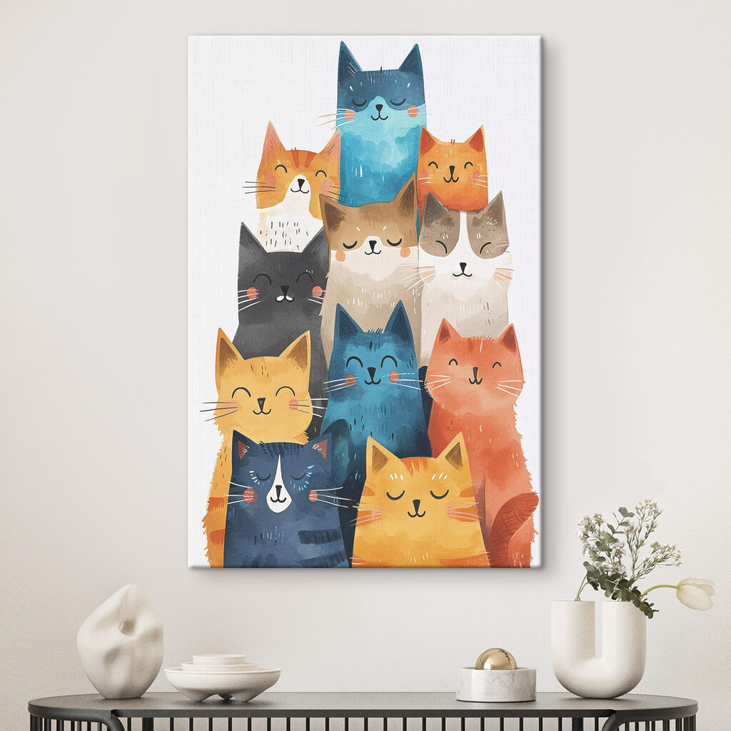 A group of cats with different colors A group of cats with different colors