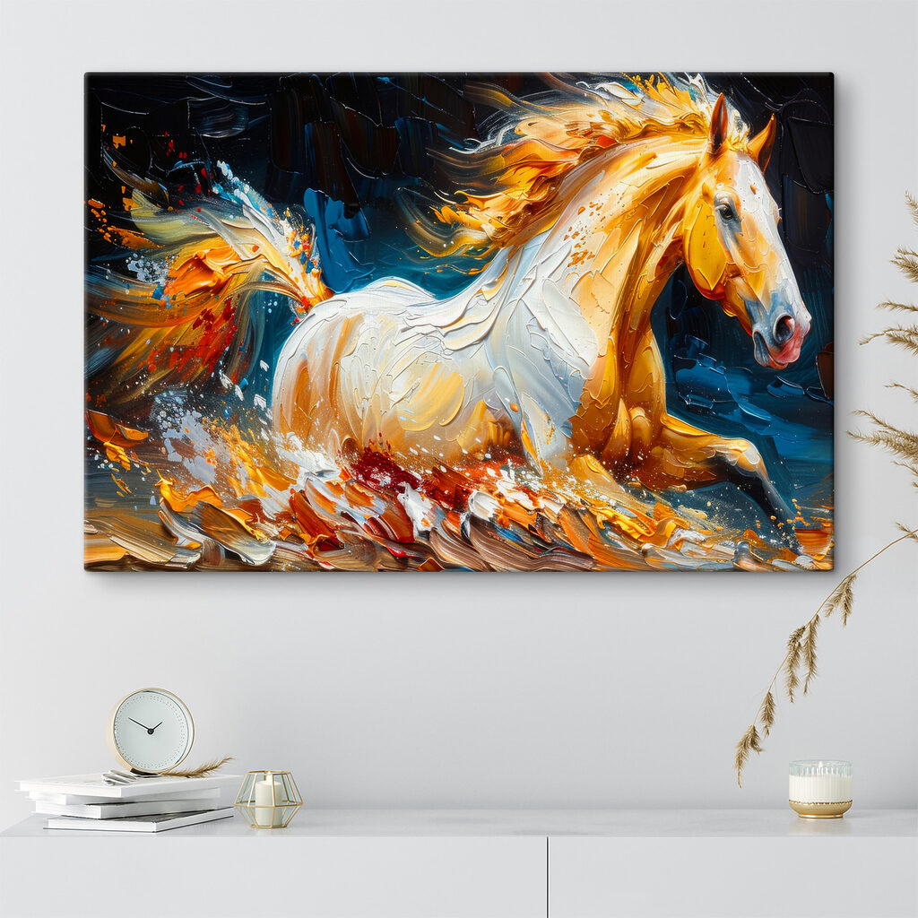 A painting of a horse