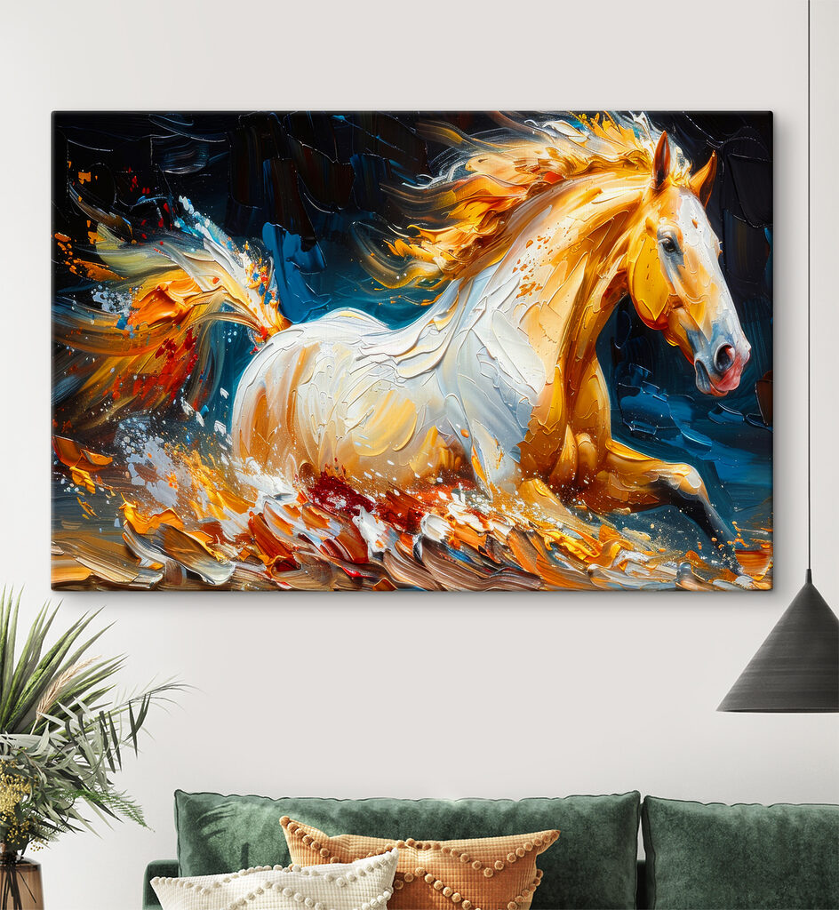 A painting of a horse