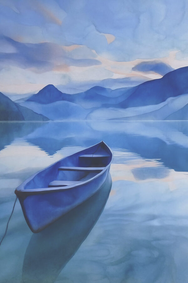 A boat on a lake A boat on a lake