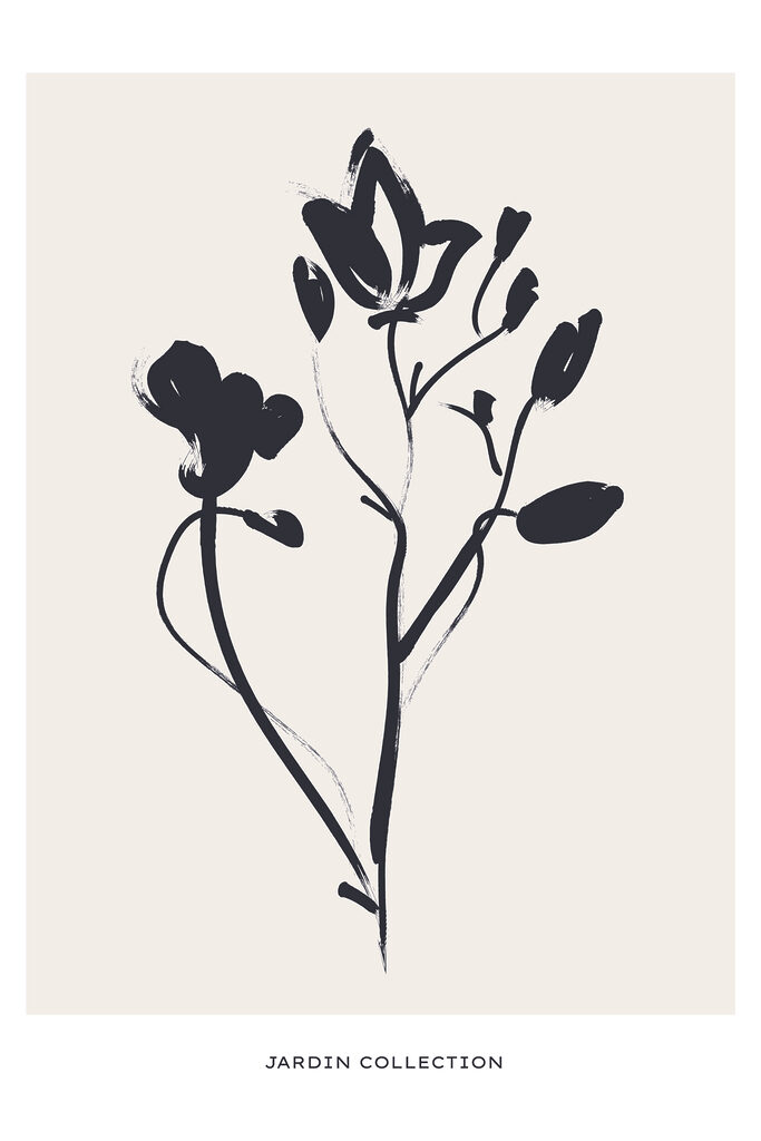 A black and white drawing of flowers A black and white drawing of flowers