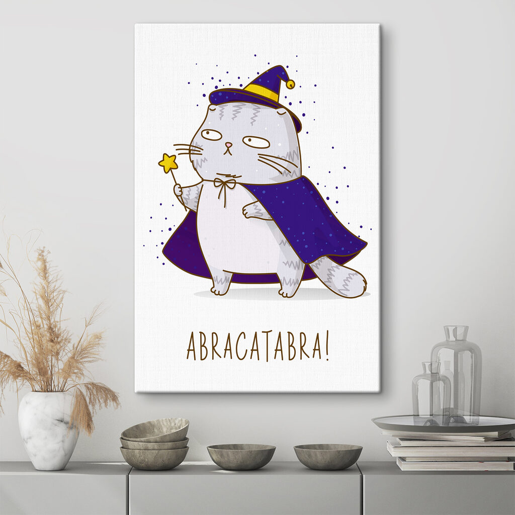 A cartoon of a cat wearing a wizard garment A cartoon of a cat wearing a wizard garment