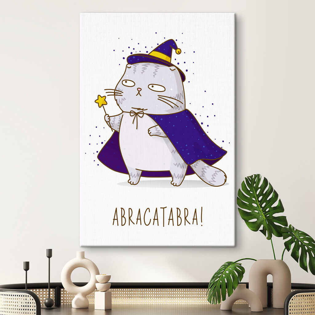 A cartoon of a cat wearing a wizard garment A cartoon of a cat wearing a wizard garment
