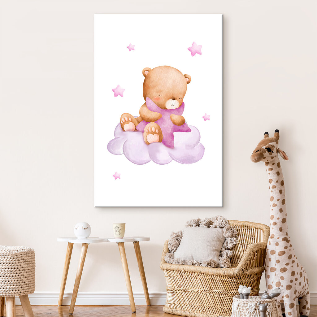 A teddy bear sitting on a cloud A teddy bear sitting on a cloud