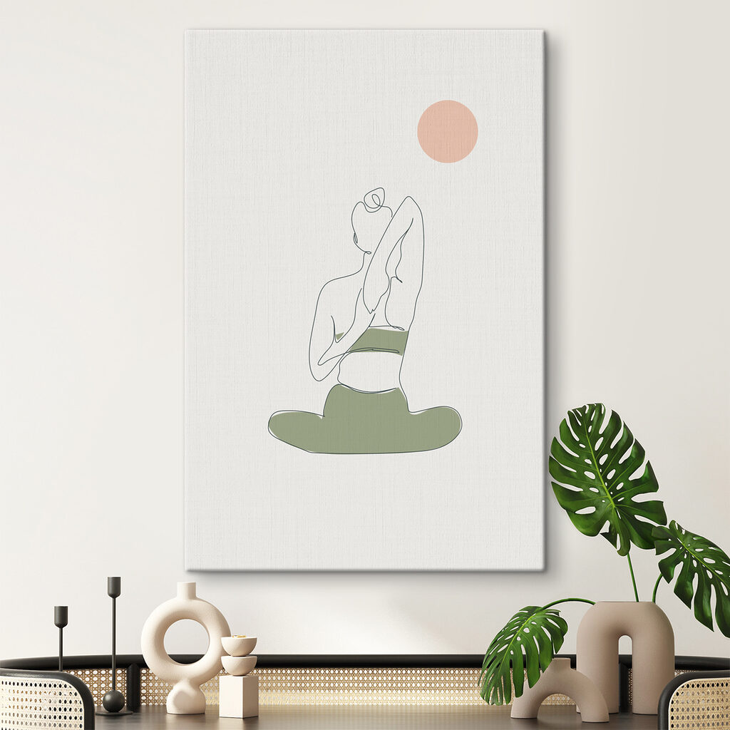 A woman sitting in yoga pose