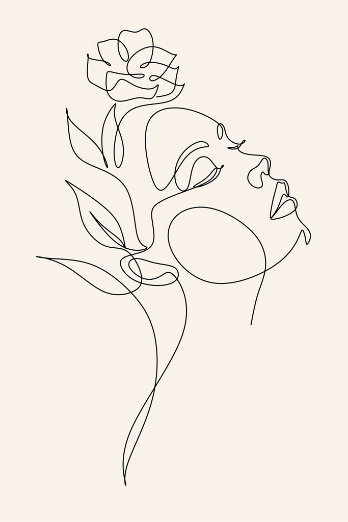 A drawing of a woman's face A drawing of a woman's face