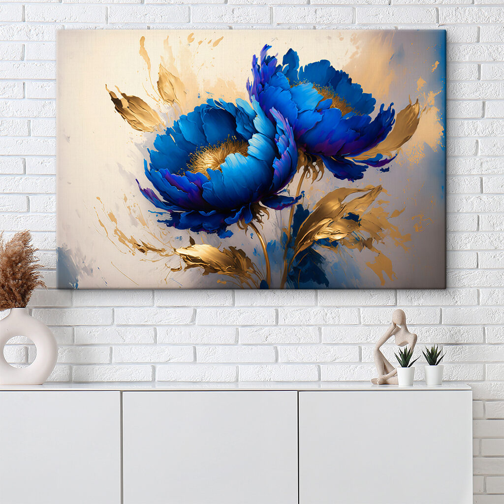 Vibrant Blue Blooms Amid Splashes