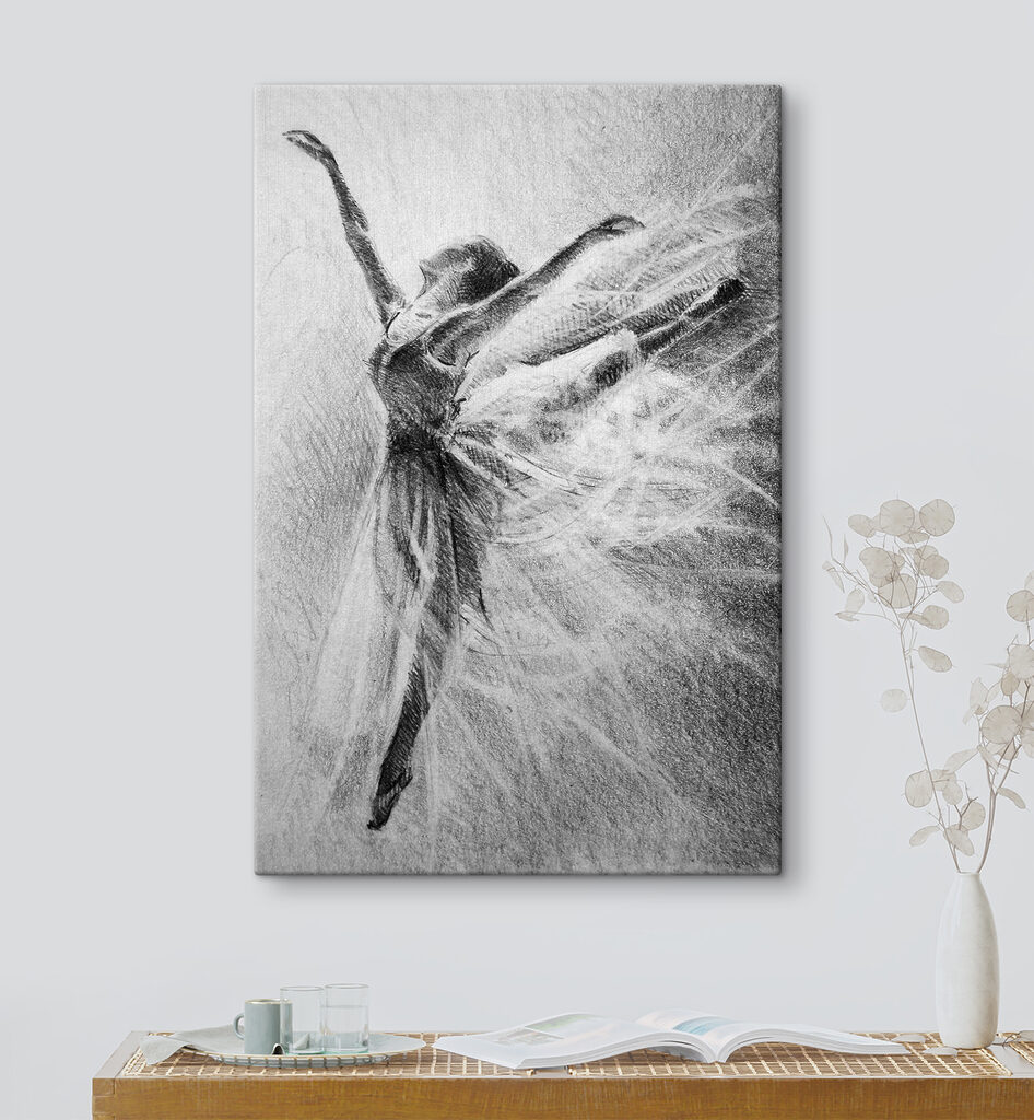 A drawing of a woman dancing