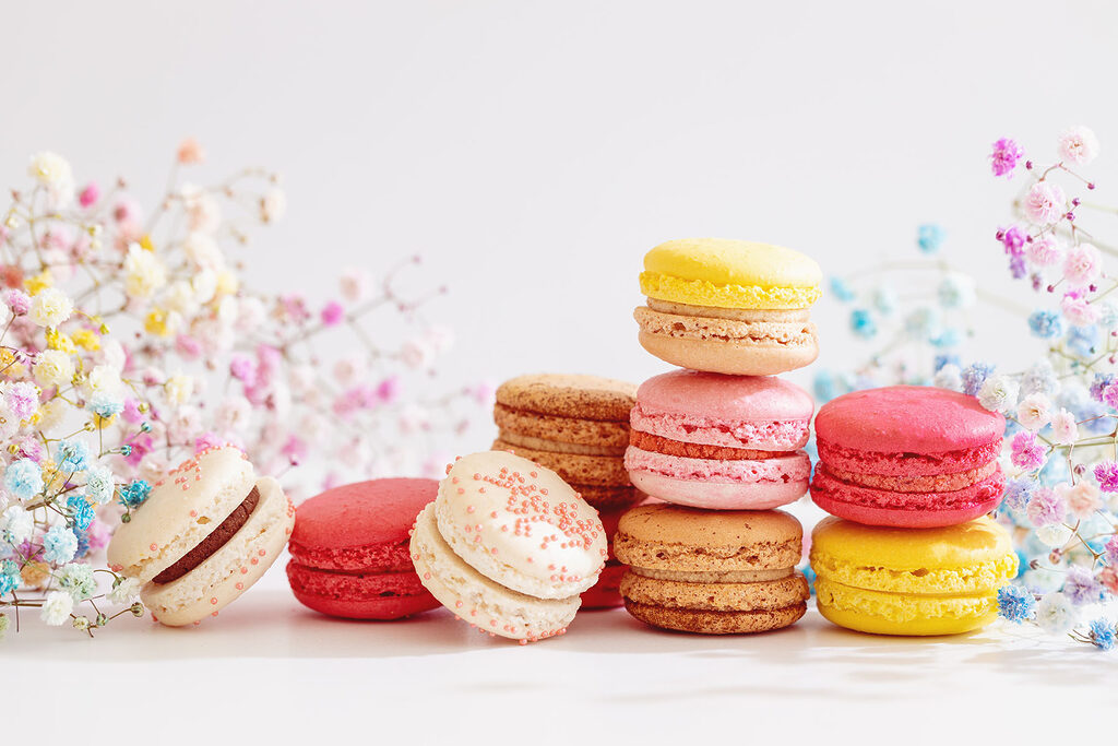 A stack of colorful cookies A stack of colorful cookies