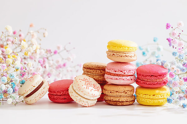 A stack of colorful cookies A stack of colorful cookies