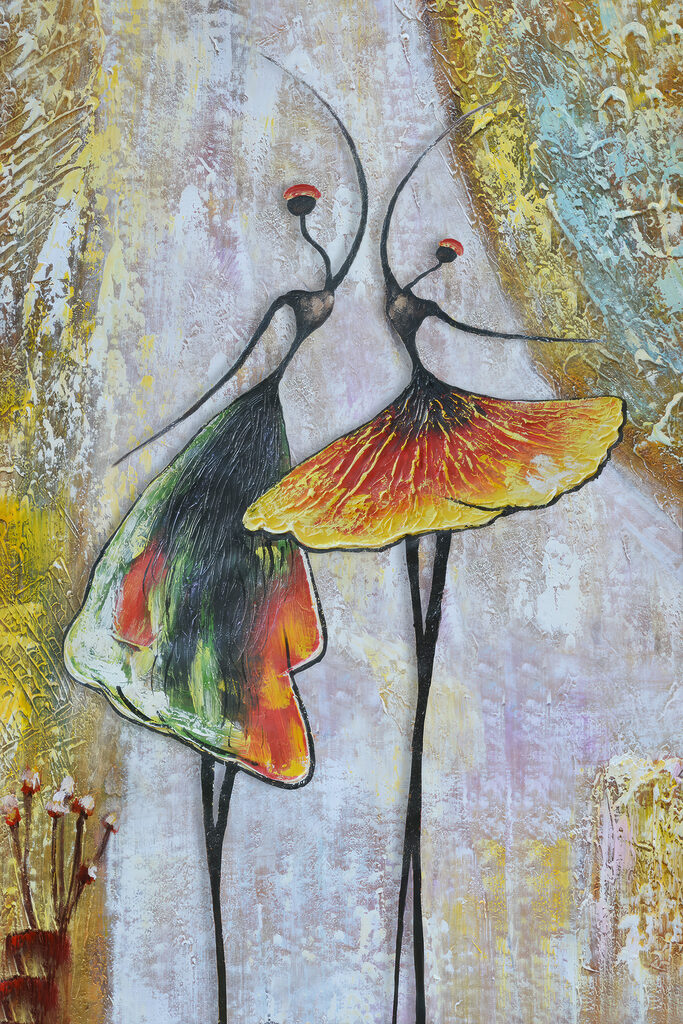 A painting of two women dancing A painting of two women dancing