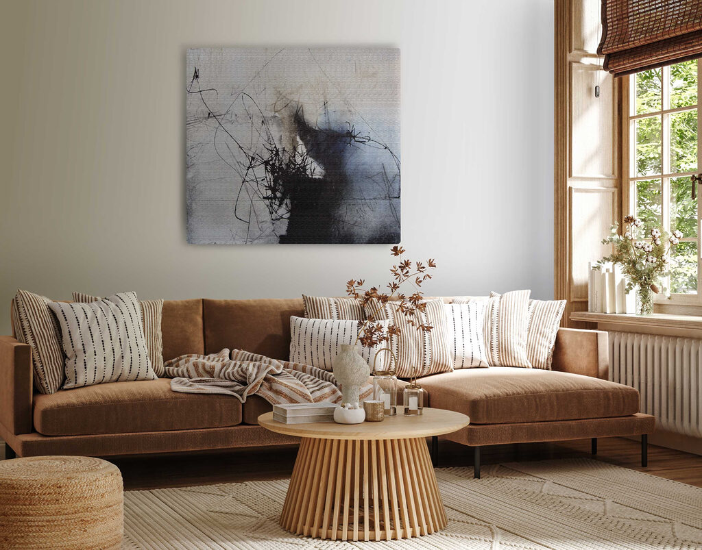 A black and white image of a person's face