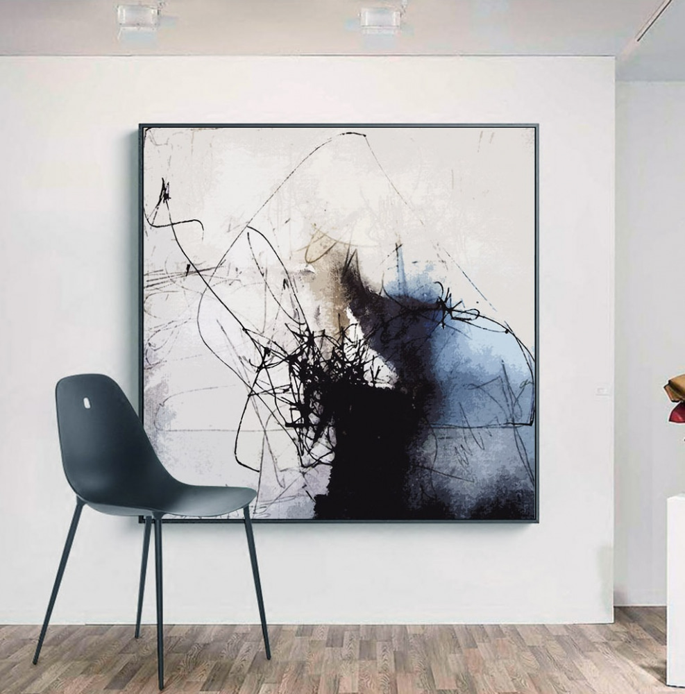 A black and white image of a person's face