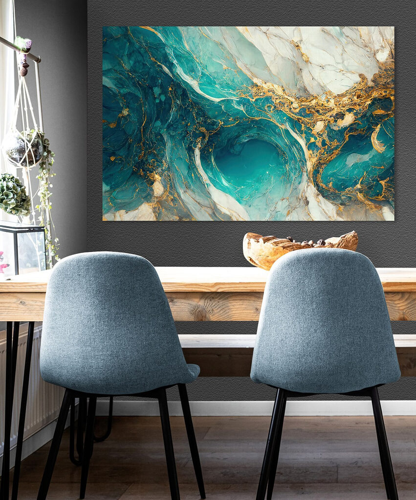 Aquamarine currents swirl into abyss