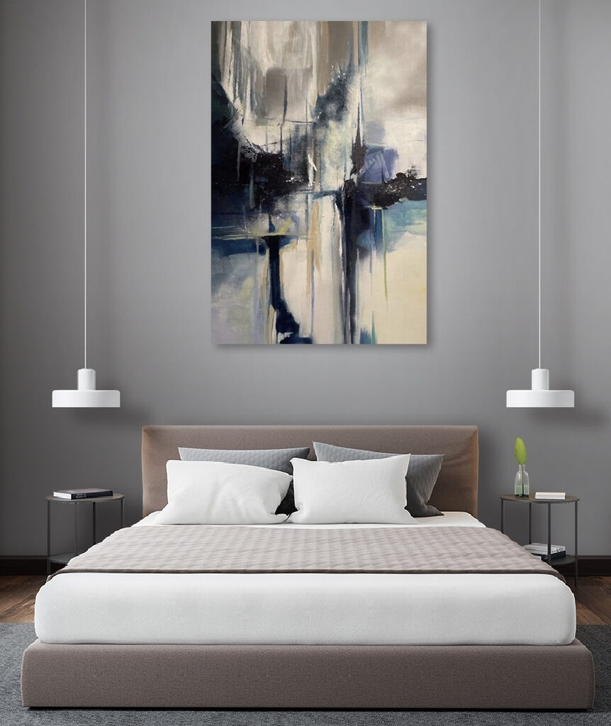 A painting of a city