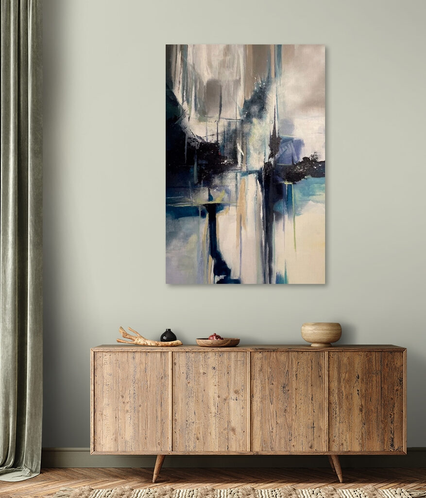 A painting of a city