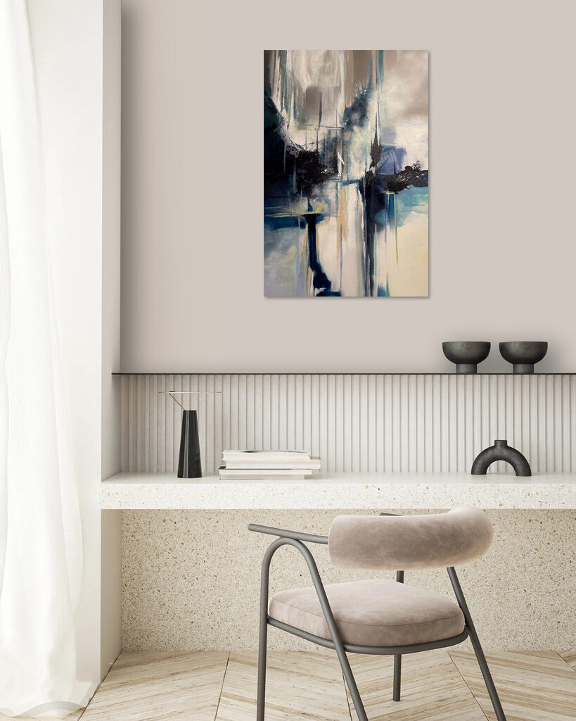 A painting of a city