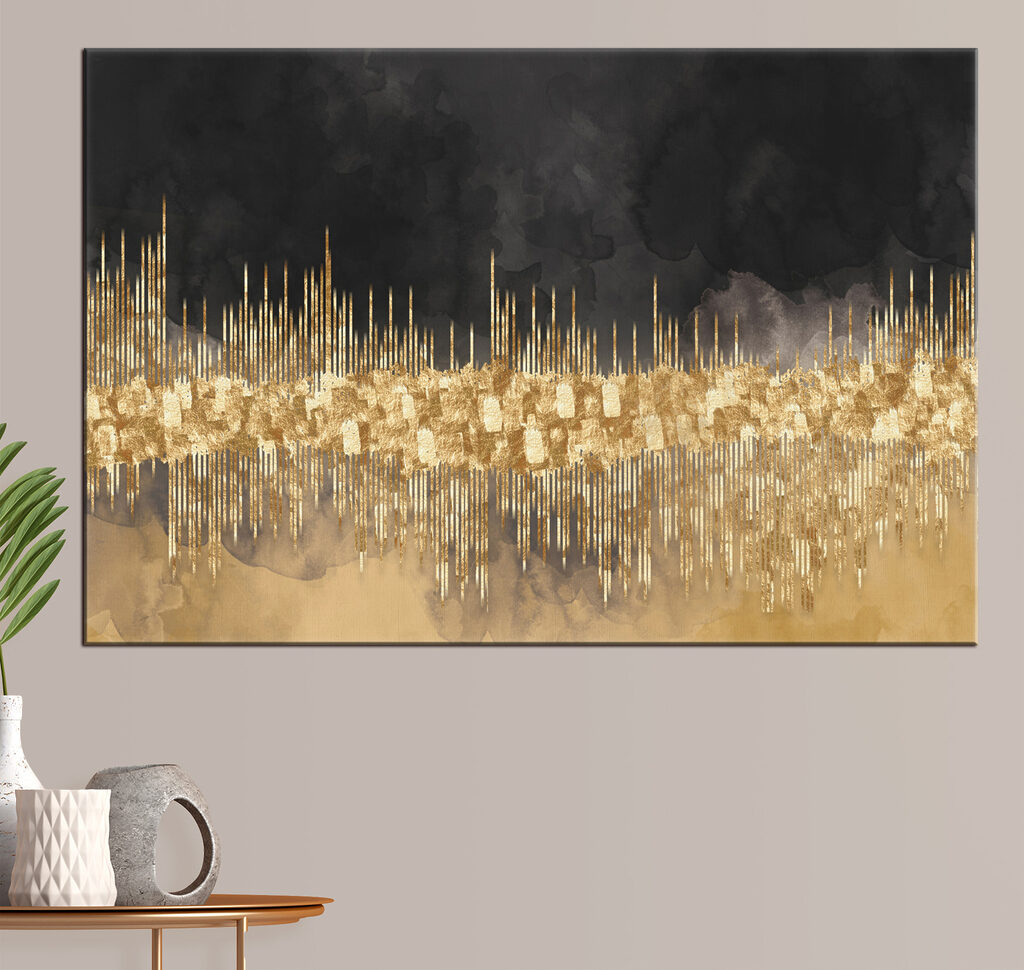 Cityscape abstracted in shimmering hues