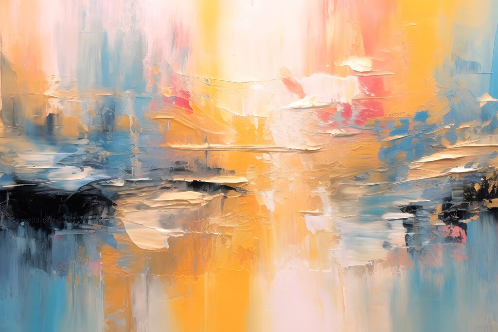 A painting of a colorful sky A painting of a colorful sky