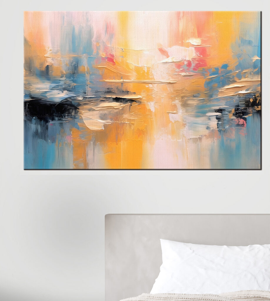 A painting of a colorful sky A painting of a colorful sky