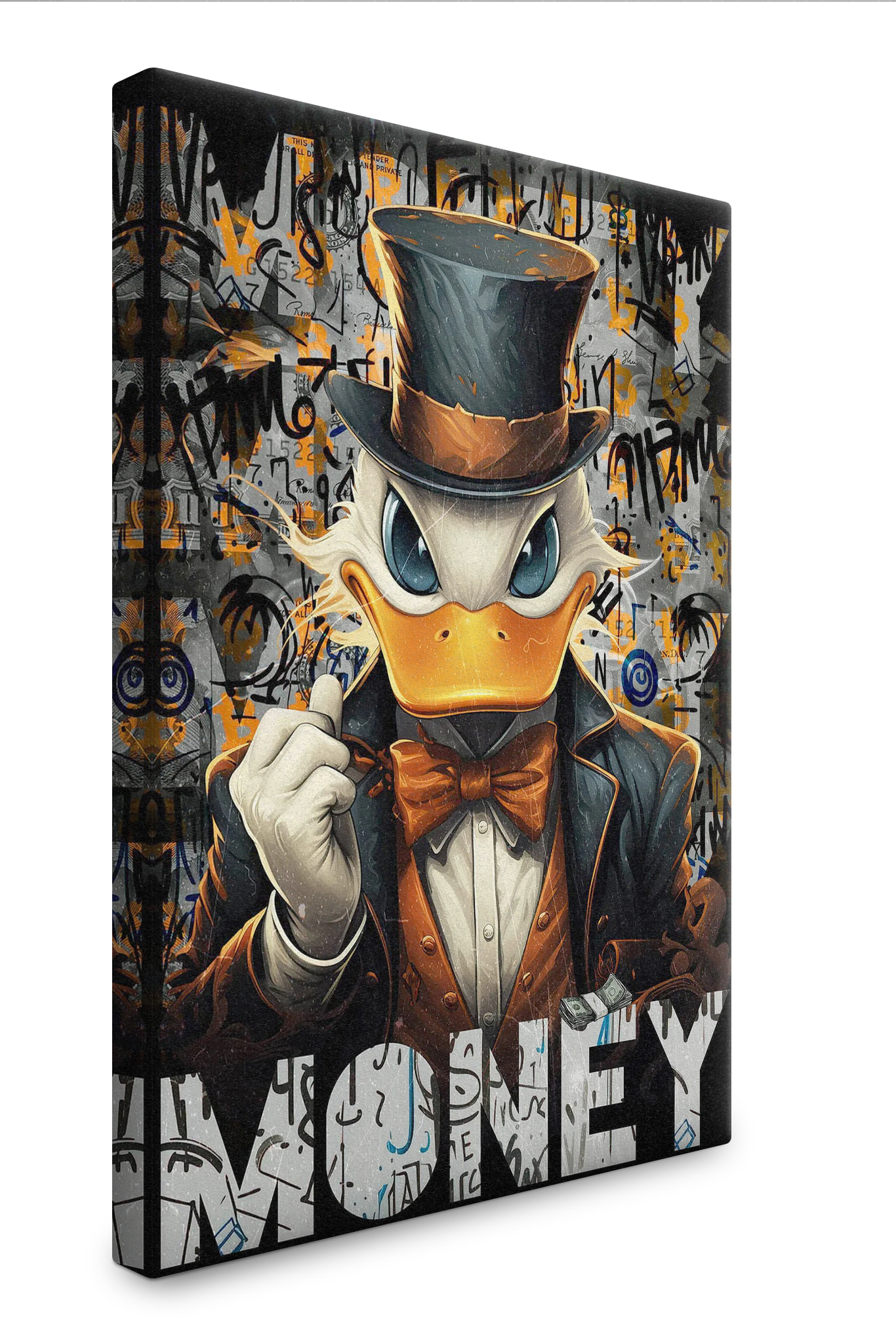 A duck wearing a suit and hat