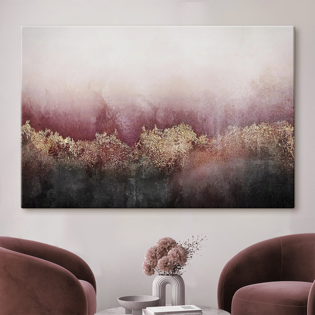 A close up of a painting