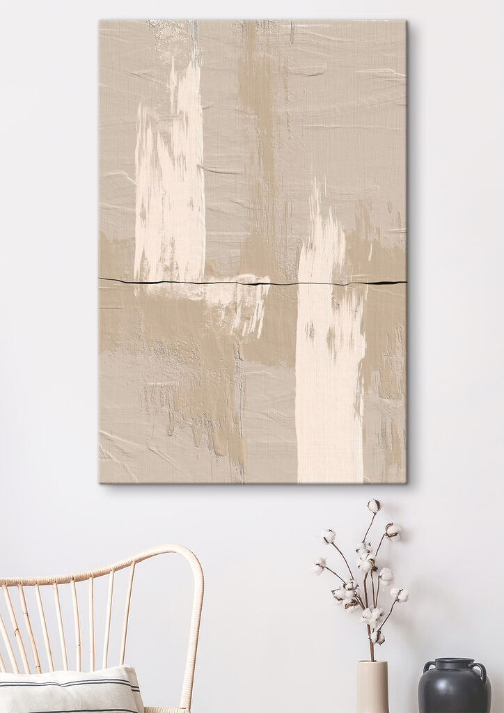 A white and brown paint on a wall A white and brown paint on a wall