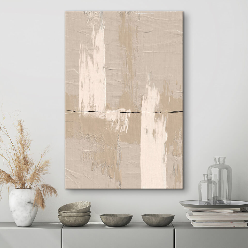 A white and brown paint on a wall A white and brown paint on a wall