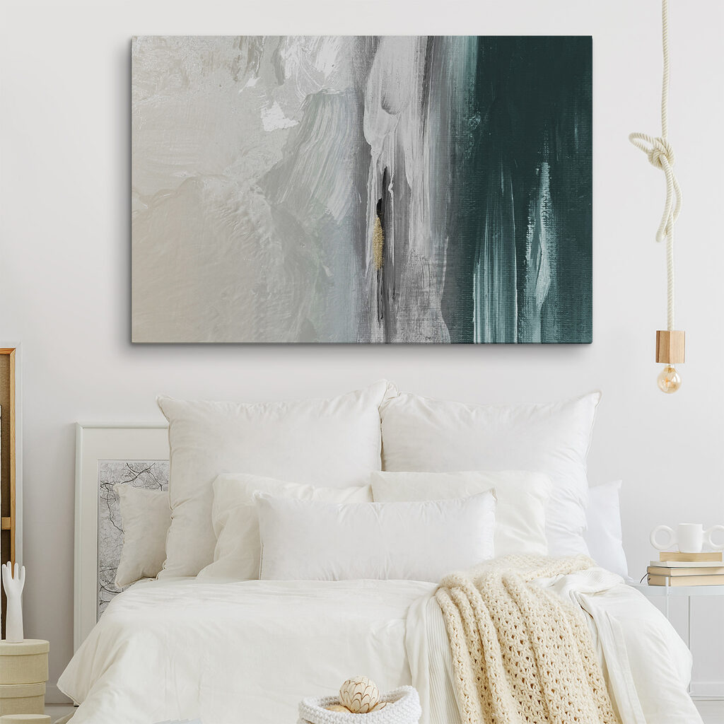 A close up of a painting