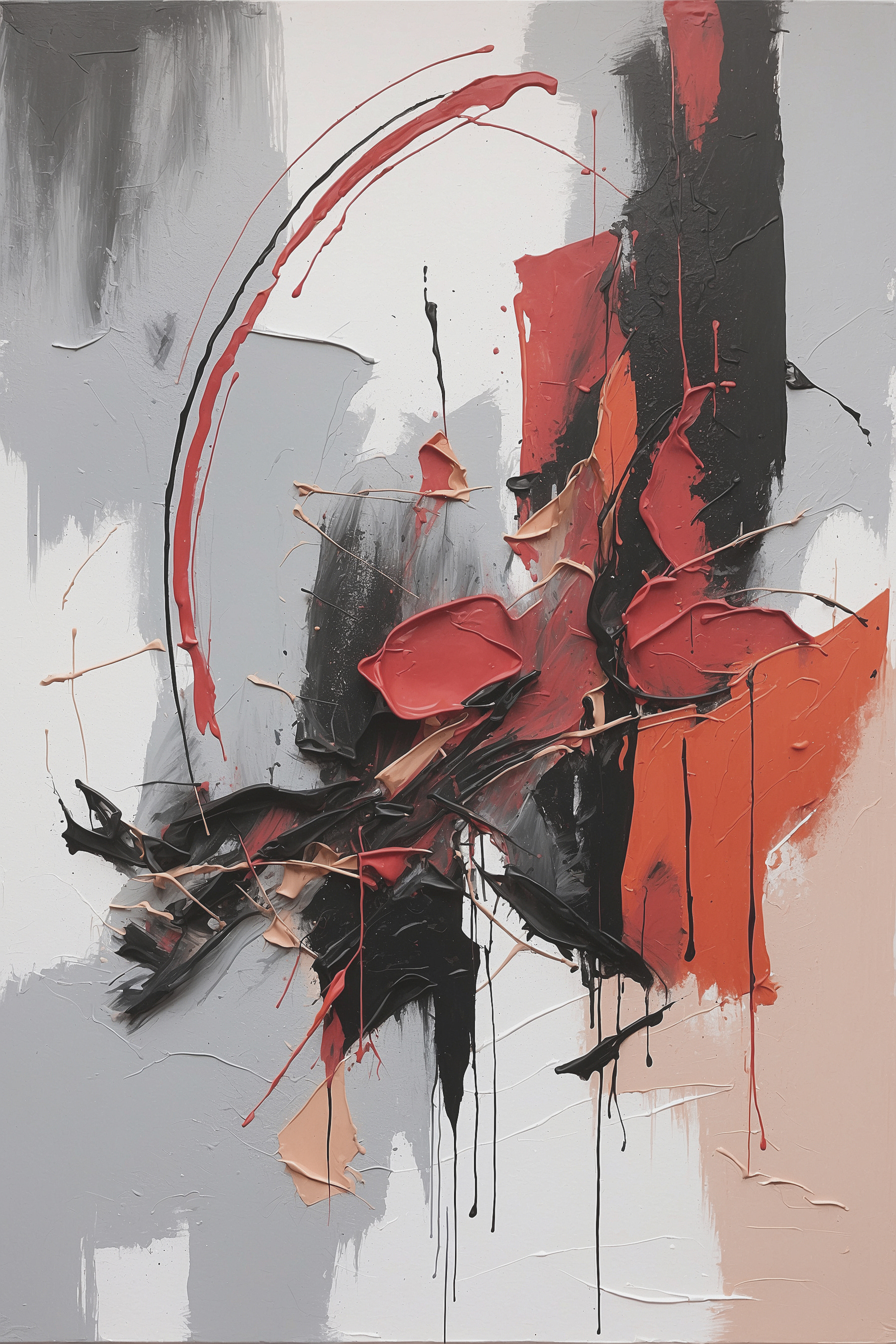 A painting of a person with different colors A painting of a person with different colors